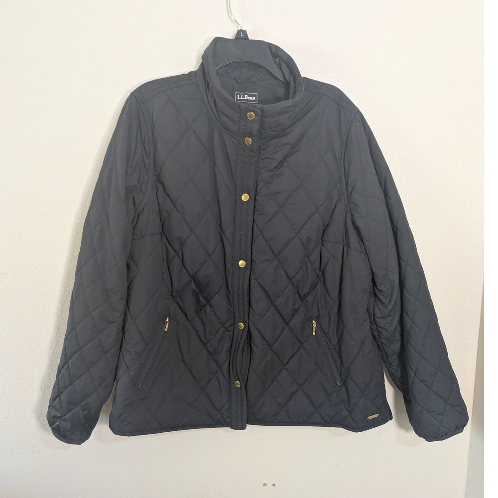 L.L.Bean PrimaLoft Black Quilted Riding Jacket‎ size XXL